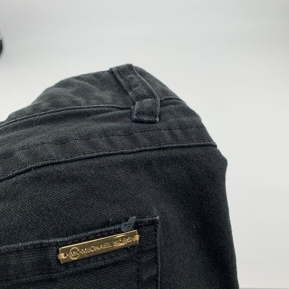 Michael Kors Cropped Back Pleated Pants Size 10 Womens Black Wash Large Casual L - Picture 4 of 8